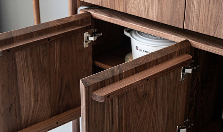 dark solid walnut sideboard buffet, art deco walnut sideboard, black walnut sideboard - SlabstudioHongKong