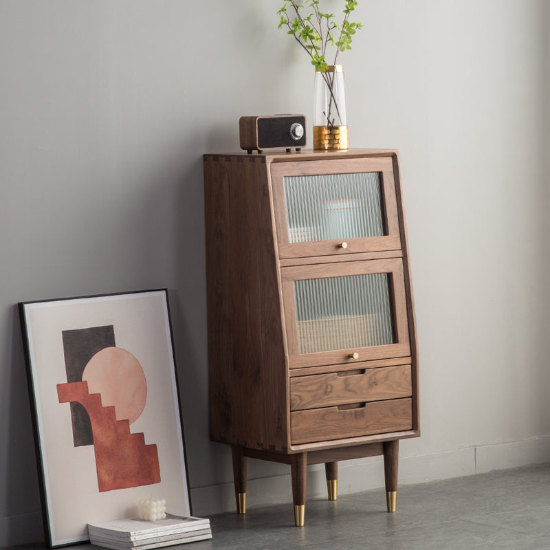 Display cabinet, walnut cabinet, wooden display cabinet, rustic storage cabinet - SlabstudioHongKong