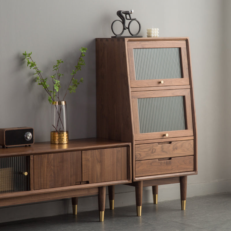 Display cabinet, walnut cabinet, wooden display cabinet, rustic storage cabinet - SlabstudioHongKong