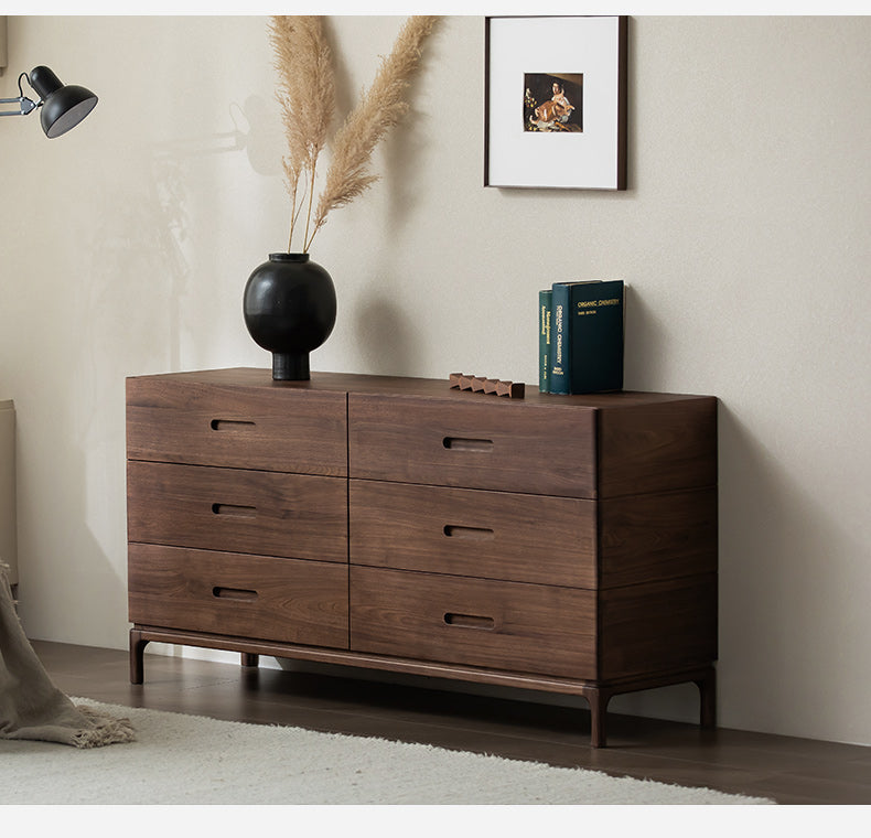 modern solid walnut sideboard, black and walnut sideboard, walnut sideboard cabinet - SlabstudioHongKong