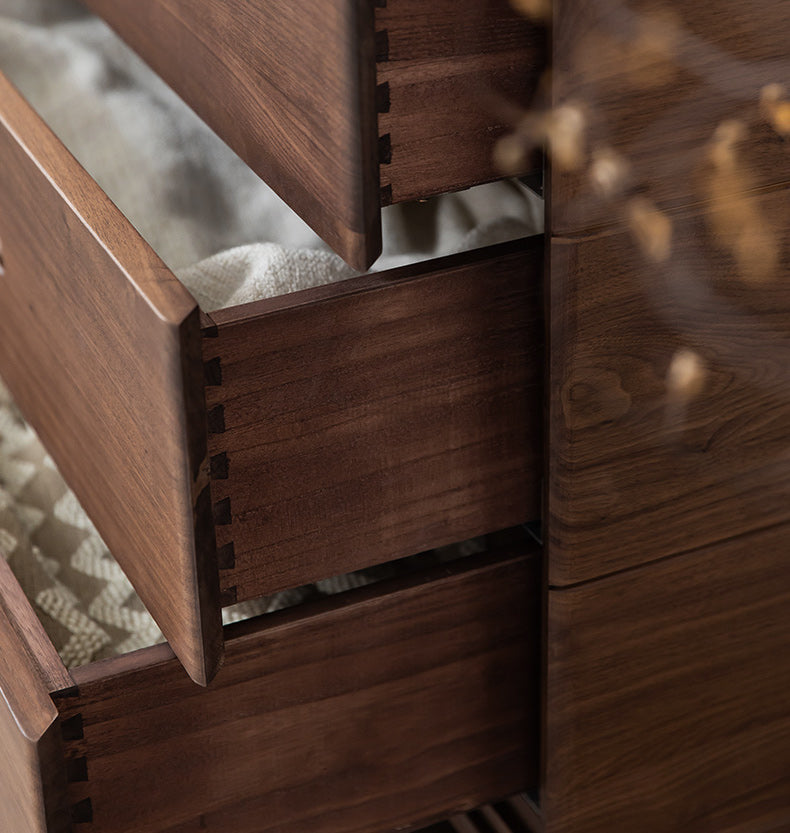 modern solid walnut sideboard, black and walnut sideboard, walnut sideboard cabinet - SlabstudioHongKong