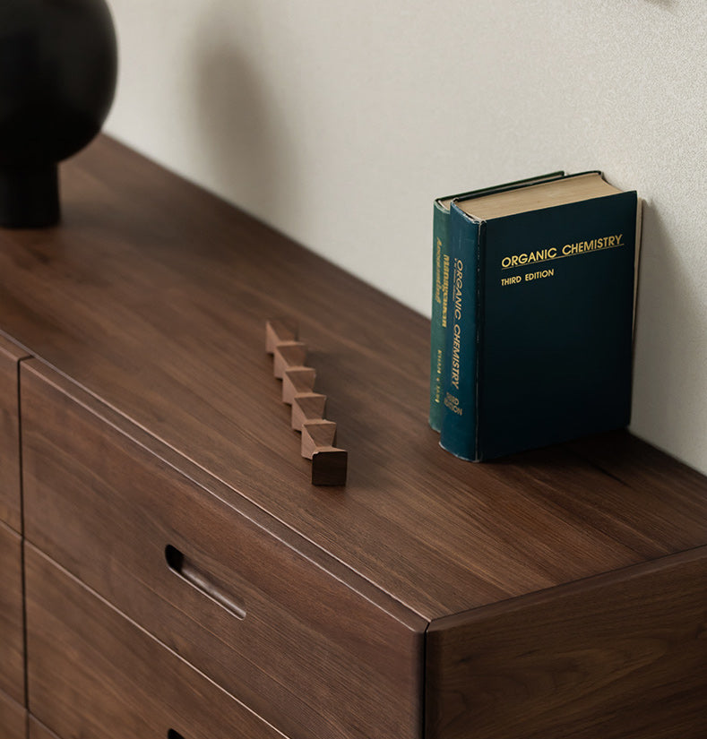 modern solid walnut sideboard, black and walnut sideboard, walnut sideboard cabinet - SlabstudioHongKong