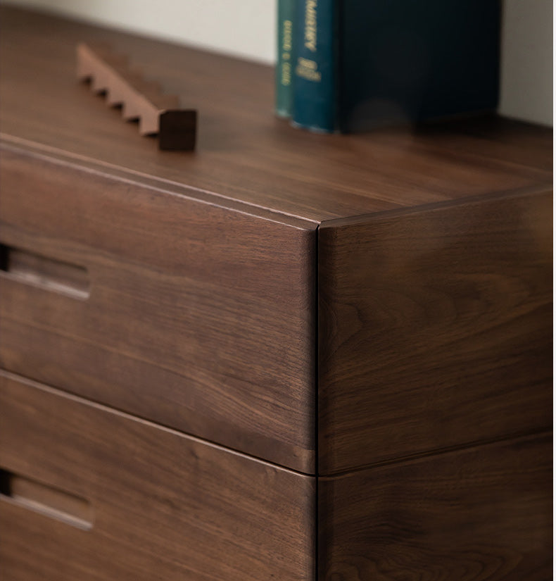 modern solid walnut sideboard, black and walnut sideboard, walnut sideboard cabinet - SlabstudioHongKong