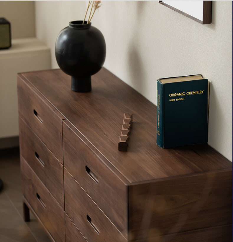 modern solid walnut sideboard, black and walnut sideboard, walnut sideboard cabinet - SlabstudioHongKong