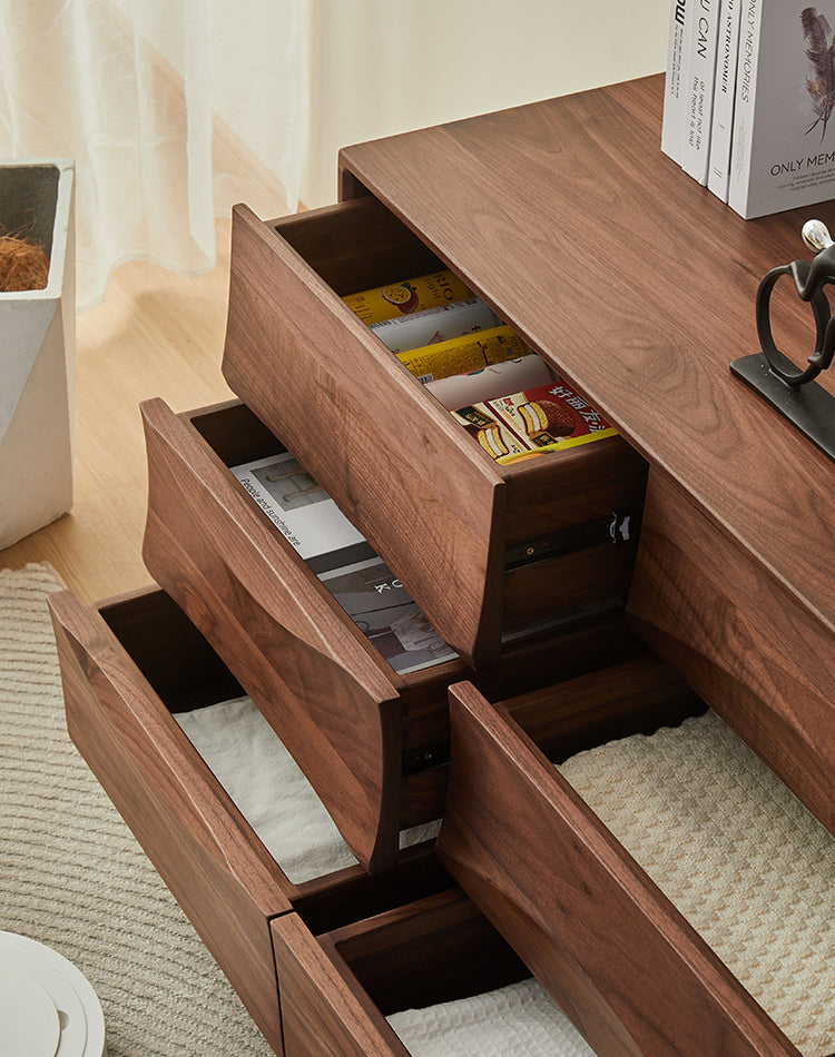 Solid Black walnut wood dresser, Black walnut wave dresser - SlabstudioHongKong