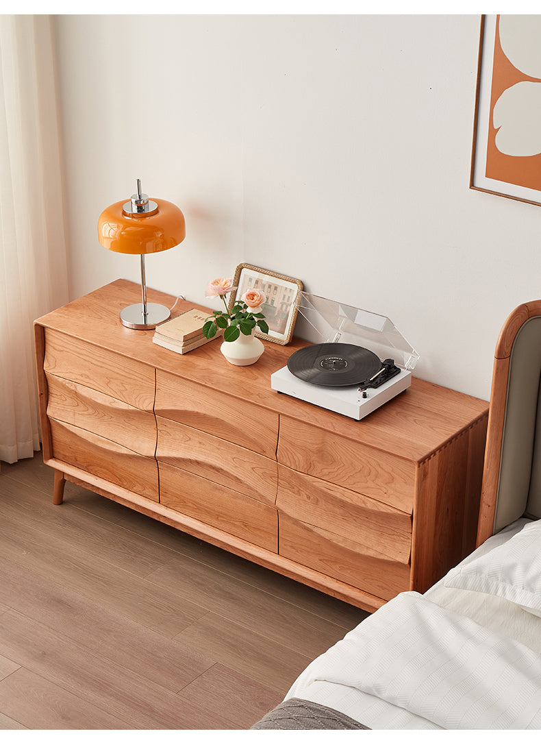 Solid Black walnut wood dresser, Black walnut wave dresser - SlabstudioHongKong