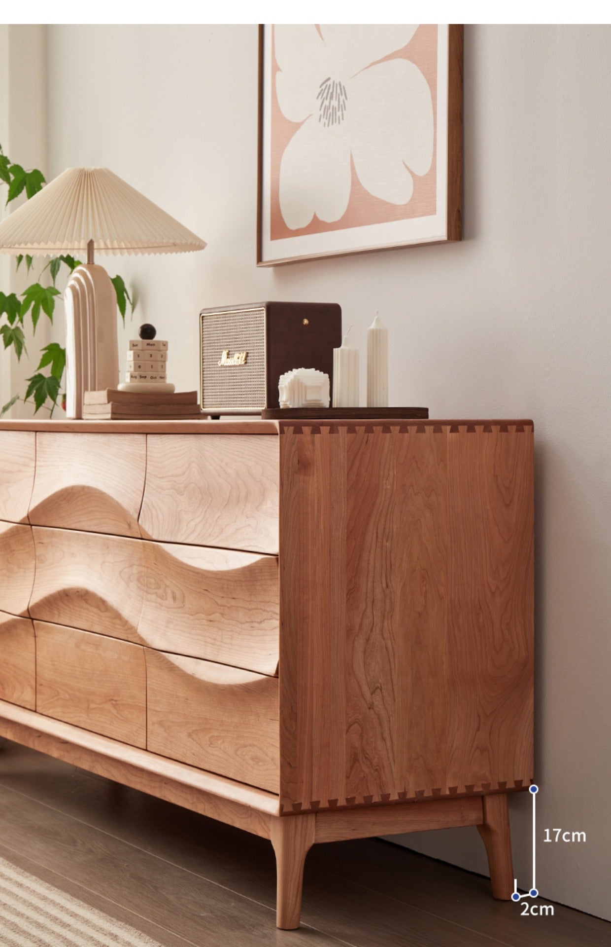 Solid Black walnut wood dresser, Black walnut wave dresser - SlabstudioHongKong