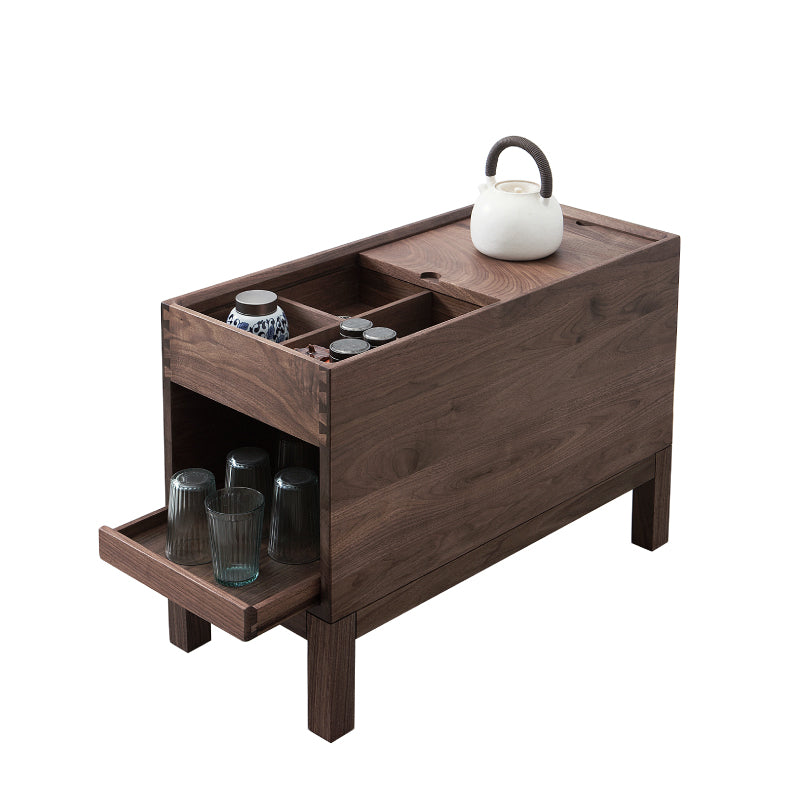 Solid Black walnut end table, walnut small cabinet, small wooden cabinet, all wood cabinets - SlabstudioHongKong