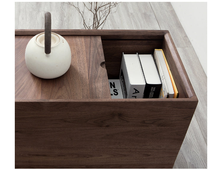 Solid Black walnut end table, walnut small cabinet, small wooden cabinet, all wood cabinets - SlabstudioHongKong
