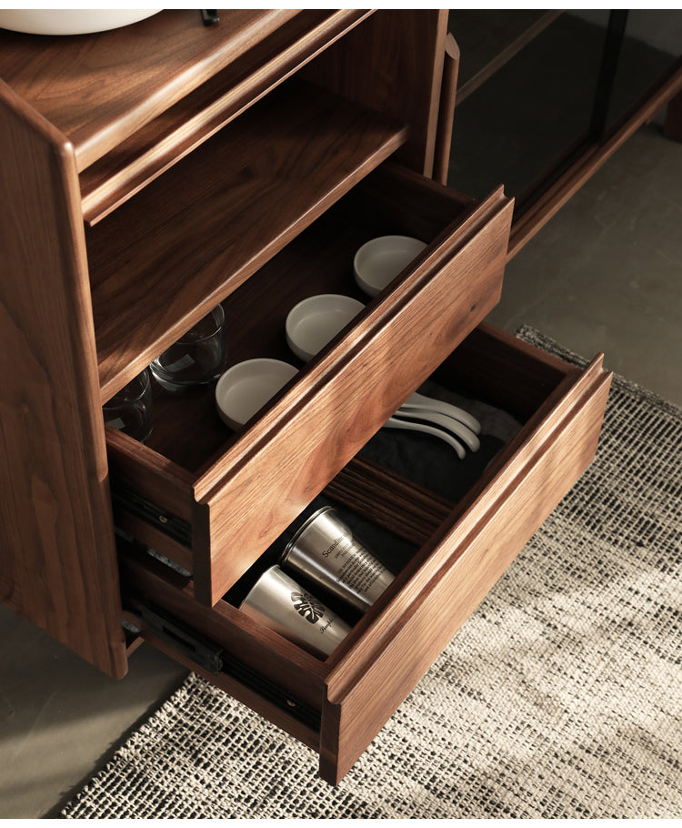 solid walnut kitchen cupboard, maple kitchen cabinets, natural wood kitchen cabinets - SlabstudioHongKong