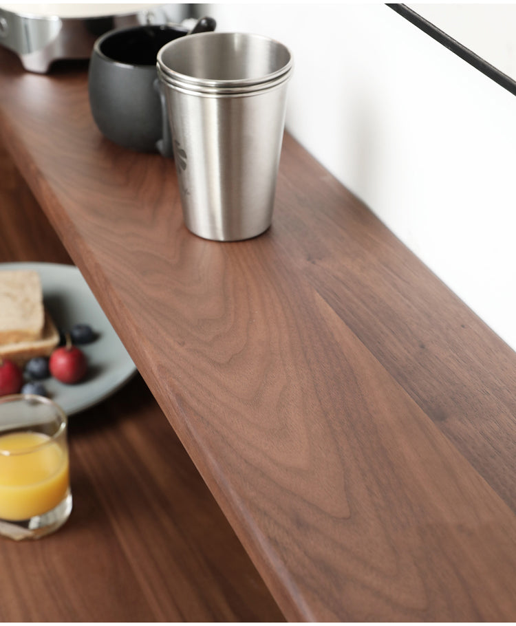 solid walnut kitchen cupboard, maple kitchen cabinets, natural wood kitchen cabinets - SlabstudioHongKong