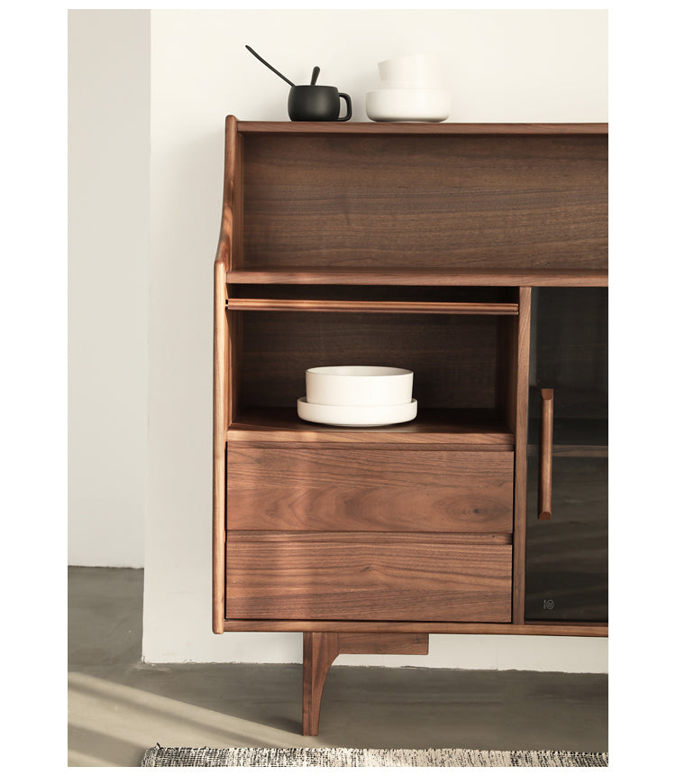 solid walnut kitchen cupboard, maple kitchen cabinets, natural wood kitchen cabinets - SlabstudioHongKong