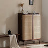 solid walnut shoe cabinet with doors , oak shoe cabinet with drawers - SlabstudioHongKong