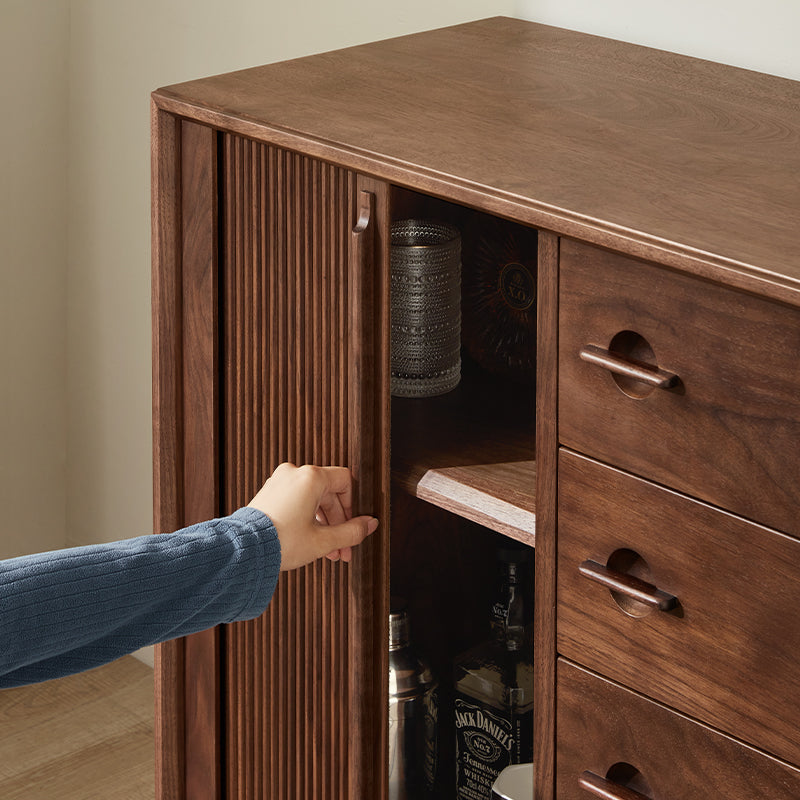 solid walnut sideboard, seno walnut sideboard, walnut buffet sideboard - SlabstudioHongKong
