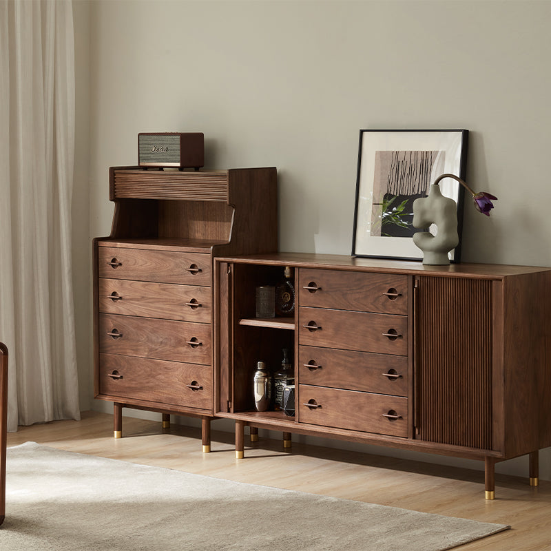 solid walnut sideboard, seno walnut sideboard, walnut buffet sideboard - SlabstudioHongKong