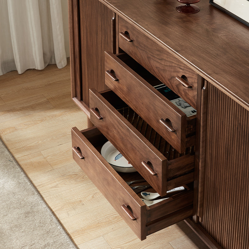 solid walnut sideboard, seno walnut sideboard, walnut buffet sideboard - SlabstudioHongKong