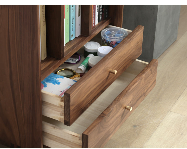 walnut book cabinet, best wood for cabinets, natural maple cabinets, reclaimed wood cabinet - SlabstudioHongKong