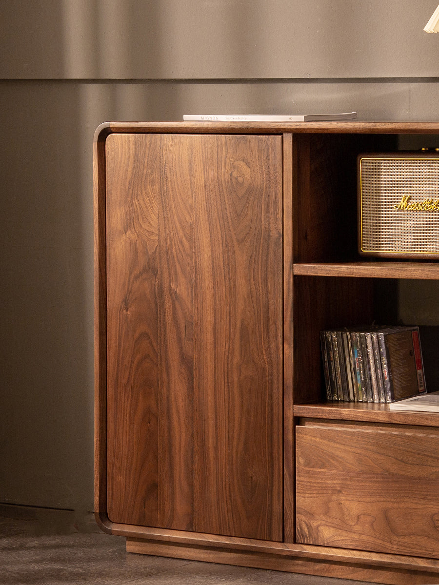 wood cabinet for book storage, display cabinet, solid wood cabinets, natural wood vanity - SlabstudioHongKong
