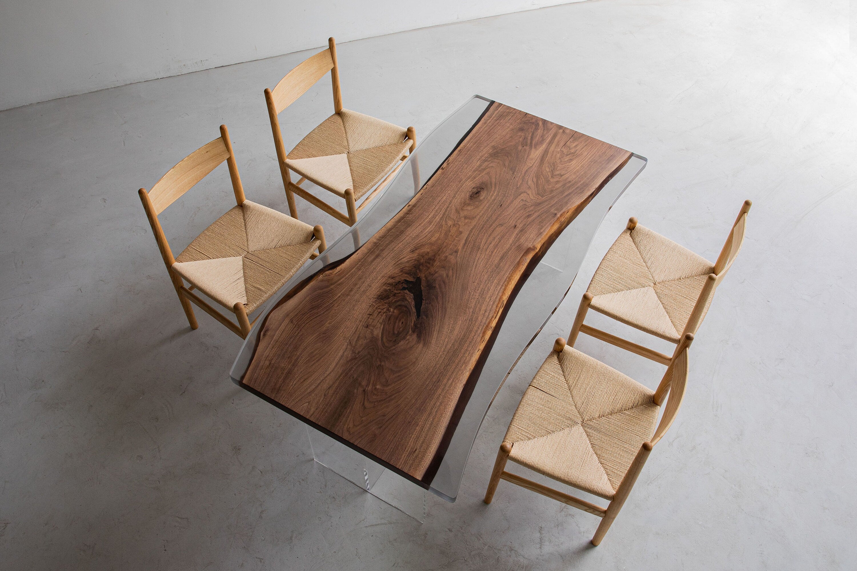 resin wood table, Epoxy Resin River Table top live edge thick slab,epoxy table,black walnut table - SlabstudioHongKong