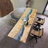 Blue Resin River Table, Custom Handmade Epoxy Table - SlabstudioHongKong