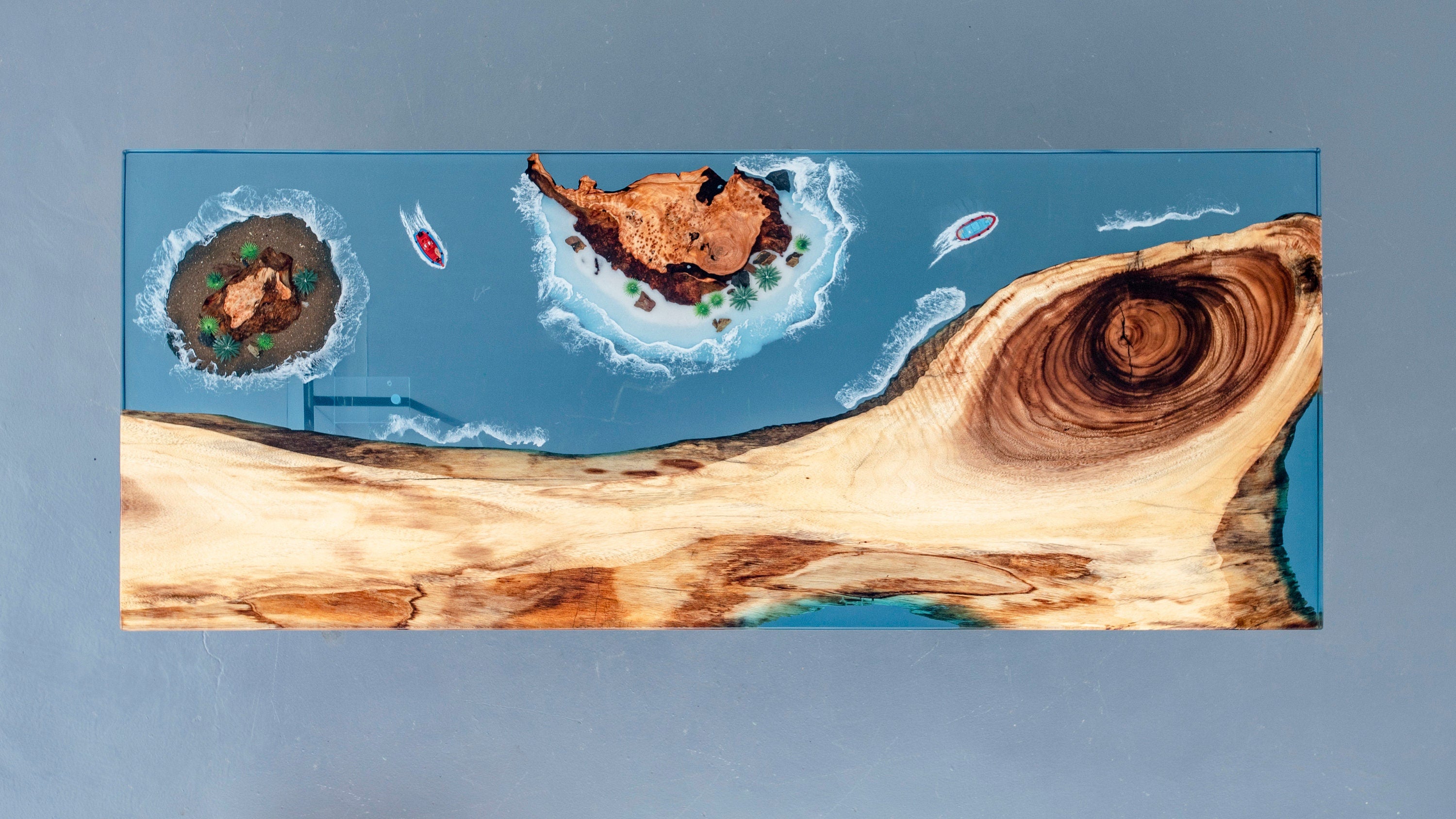 Custom Epoxy Table, Walnut Natural Decorate Made to Order - SlabstudioHongKong