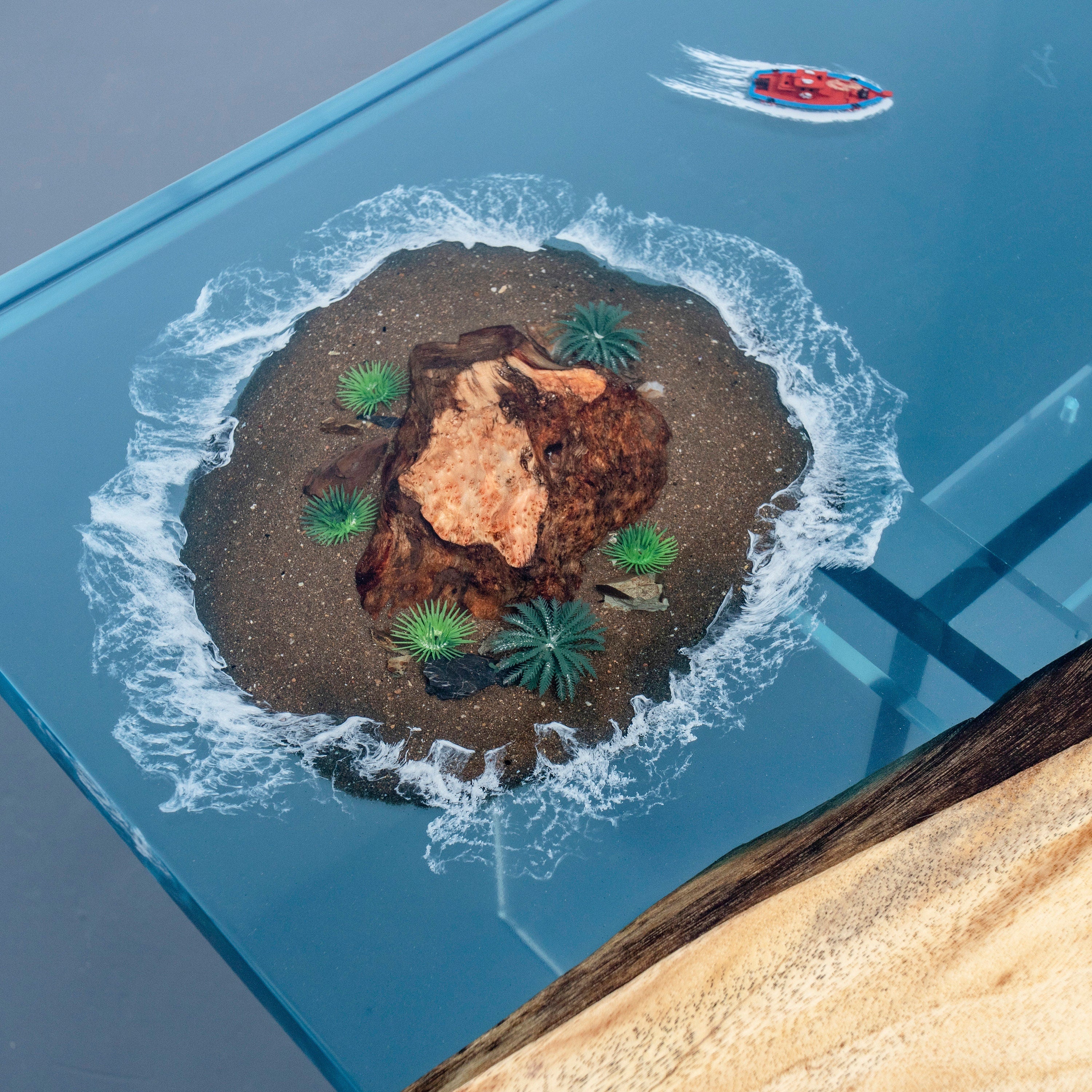 Custom Epoxy Table, Walnut Natural Decorate Made to Order - SlabstudioHongKong