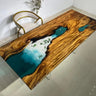 Dining Table Epoxy Desk Coffee Table Luxury River Clear Epoxy wooden Table - SlabstudioHongKong