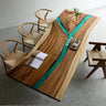 unique dining table, Custom handmade epoxy table, resin river table, walnut epoxy table - SlabstudioHongKong