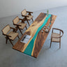 Walnut Wood Epoxy Resin Table, Epoxy resin acacia dining table - SlabstudioHongKong