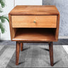 Wood Nightstand Bedside Table for Bedroom, 1 drawer, simple design, walnut nightstand, - SlabstudioHongKong